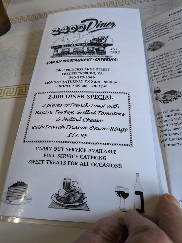 Twenty Four Hundred Diner Menu image 2
